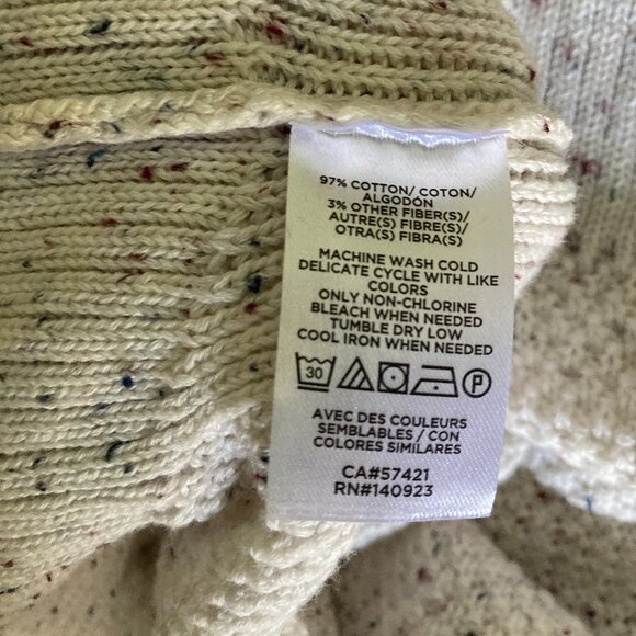 Cream Textured Knit Cotton Sweater - Picture 4 of 4